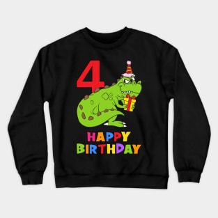 4th Birthday Party 4 Year Old Four Years Crewneck Sweatshirt